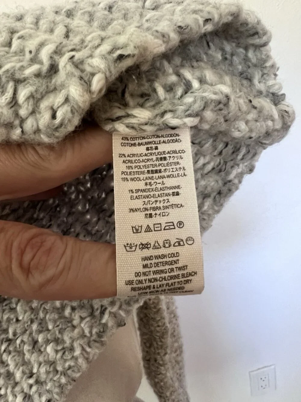 Free People Turn Around Chevron Chunky Knit Sweater Cream Grey Multicolor Small